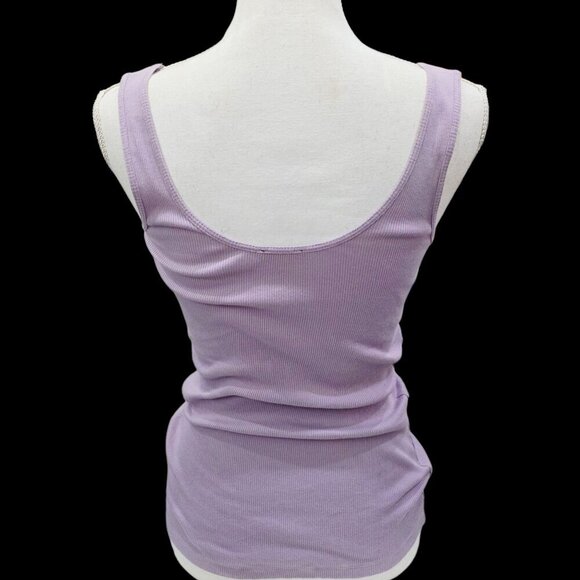 Express ✦ Purple Sequin Tank Top S ✦ Scoop Neck Ribbed Stretch Party Top NWOT - Picture 5 of 11